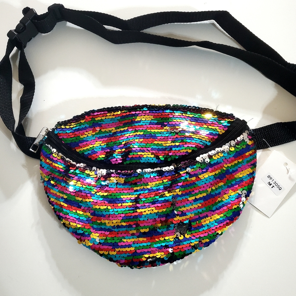 Multicolor Sequins Fanny Pack Waist Bag